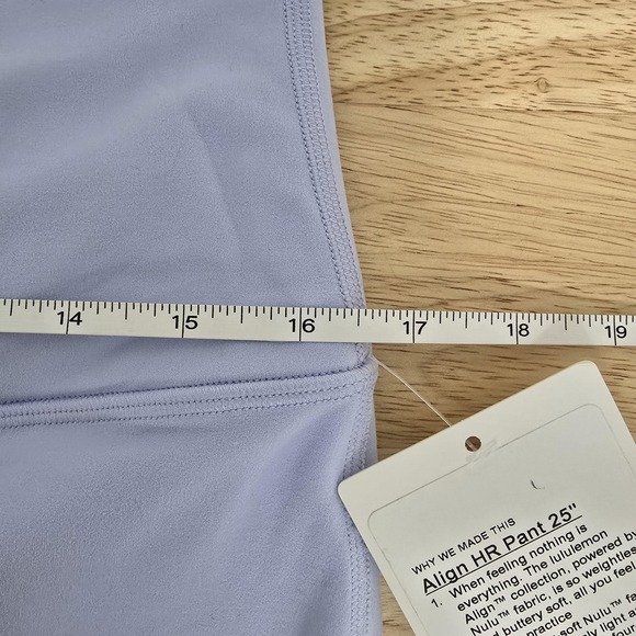 Lululemon Pants Womens 14 Lavender Align HR 25‎ High Rise Nulu Leggings Yoga - Picture 5 of 10
